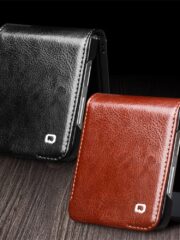 QIALINO For Samsung Galaxy Z Flip7 FE | Z Flip6 Case Genuine Leather Flip Phone Cover by The Case Factory