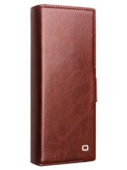 QIALINO For Samsung Galaxy Z Fold6 Wallet Case Waxy Genuine Leather Magnetic Closure Flip Phone Cover by The Case Factory