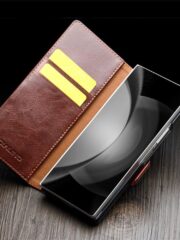 QIALINO For Samsung Galaxy Z Fold6 Wallet Case Waxy Genuine Leather Magnetic Closure Flip Phone Cover by The Case Factory