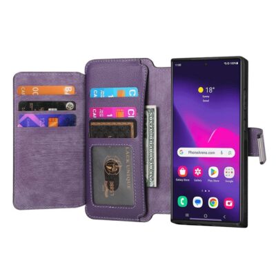 CASENEO MW-02 For Samsung Galaxy S24 Ultra Case Detachable Zipper Wallet Leather Phone Cover by The Case Factory