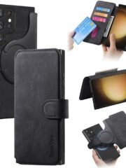 CASENEO MW-03 For Samsung Galaxy S23 Ultra Magnetic Case Detachable Wallet Leather Phone Flip Cover Black Samsung Galaxy S23 Ultra by The Case Factory