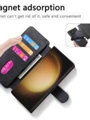 CASENEO MW-03 For Samsung Galaxy S23 Ultra Magnetic Case Detachable Wallet Leather Phone Flip Cover by The Case Factory