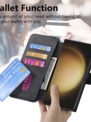 CASENEO MW-03 For Samsung Galaxy S23 Ultra Magnetic Case Detachable Wallet Leather Phone Flip Cover by The Case Factory