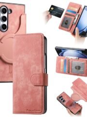 CASENEO For Samsung Galaxy Z Fold6 Case Leather 2-in-1 Magnetic Detachable Wallet Phone Cover Pink Samsung Galaxy Z Fold6 by The Case Factory