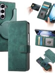 CASENEO For Samsung Galaxy Z Fold5 Case Detachable 2-in-1 Leather Phone Cover Green Samsung Galaxy Z Fold5 by The Case Factory