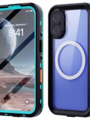 REDPEPPER Dot+ Series For iPhone 16 Phone Case IP68 Waterproof Clear Phone Cover | Compatible with MagSafe Blue iPhone 16 by The Case Factory