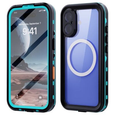 REDPEPPER Dot+ Series For iPhone 16 Phone Case IP68 Waterproof Clear Phone Cover | Compatible with MagSafe Blue iPhone 16 by The Case Factory