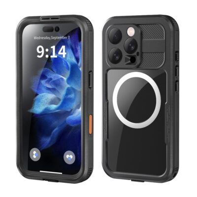REDPEPPER For iPhone 16 Pro Case IP68 Waterproof Clear Phone Cover | Compatible with MagSafe Black iPhone 16 Pro by The Case Factory