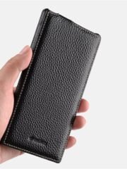 MELKCO For Samsung Galaxy S24 Case Vertical Flip Genuine Leather Phone Cover by The Case Factory