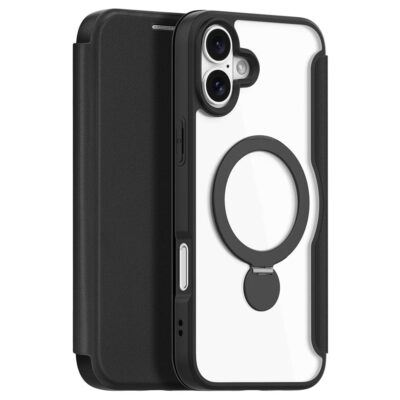 DUX DUCIS Skin X Pro Series for iPhone 16 Magnetic Case Rotary Kickstand Card Slot Leather Phone Cover by The Case Factory