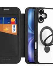 DUX DUCIS Skin X Pro Series for iPhone 16 Magnetic Case Rotary Kickstand Card Slot Leather Phone Cover by The Case Factory