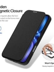 DUX DUCIS Skin X Pro Series for iPhone 16 Magnetic Case Rotary Kickstand Card Slot Leather Phone Cover by The Case Factory