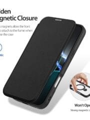 DUX DUCIS Skin X Pro Series for iPhone 16 Pro Magnetic Case Card Holder Ring Kickstand Leather Cover by The Case Factory