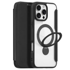 DUX DUCIS Skin X Pro for iPhone 16 Pro Max Magnetic Case Card Slot Leather Flip Phone Cover Black iPhone 16 Pro Max by The Case Factory