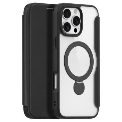 DUX DUCIS Skin X Pro for iPhone 16 Pro Max Magnetic Case Card Slot Leather Flip Phone Cover by The Case Factory