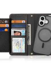 DUX DUCIS Lawa Series for iPhone 16 Plus Case Detachable Zipper Wallet Cowhide Leather Cover | Compatible with MagSafe by The Case Factory
