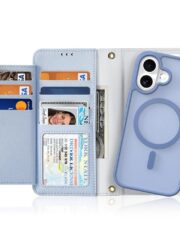 DUX DUCIS Lawa Series for iPhone 16 Magnetic Case Detachable Zipper Wallet Cowhide Leather Cover by The Case Factory