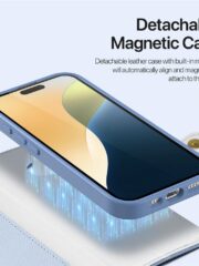 DUX DUCIS Lawa Series for iPhone 16 Magnetic Case Detachable Zipper Wallet Cowhide Leather Cover by The Case Factory