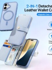 DUX DUCIS Lawa Series for iPhone 16 Magnetic Case Detachable Zipper Wallet Cowhide Leather Cover by The Case Factory