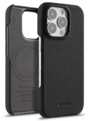 MELKCO For iPhone 16 Pro Max Case Genuine Cow Leather Phone Cover | Compatible with MagSafe Black iPhone 16 Pro Max by The Case Factory
