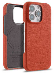 MELKCO For iPhone 16 Pro Max Case Genuine Cow Leather Phone Cover | Compatible with MagSafe Orange iPhone 16 Pro Max by The Case Factory