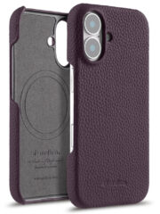 MELKCO For iPhone 16 Case Genuine Cow Leather Phone Cover | Compatible with MagSafe Purple iPhone 16 by The Case Factory