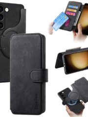 CASENEO For Samsung Galaxy S23 Magnetic Case Detachable Wallet Leather Phone Flip Cover Black Samsung Galaxy S23 by The Case Factory