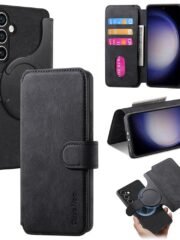 CASENEO For Samsung Galaxy S23 FE Magnetic Case Detachable Wallet Leather Phone Flip Cover Black Samsung Galaxy S23 FE by The Case Factory