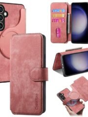 CASENEO For Samsung Galaxy S23 FE Magnetic Case Detachable Wallet Leather Phone Flip Cover Pink Samsung Galaxy S23 FE by The Case Factory