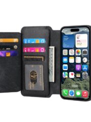 CASENEO For iPhone 16 Case Magnetic Detachable Zipper Wallet Leather Flip Phone Cover by The Case Factory