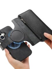 CASENEO For iPhone 16 Case Magnetic Detachable Zipper Wallet Leather Flip Phone Cover by The Case Factory