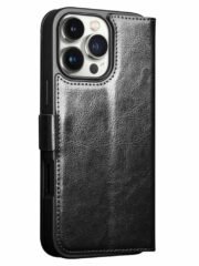 QIALINO For iPhone 16 Pro Case Genuine Cow Leather Wallet Magnetic Closure Phone Cover by The Case Factory