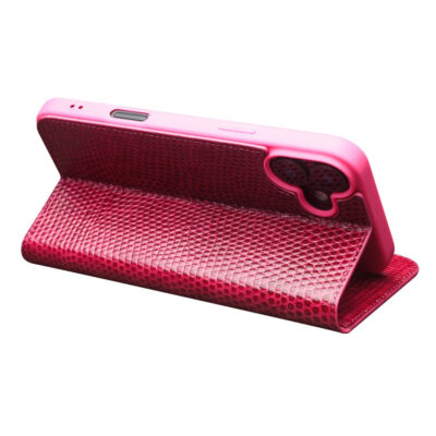 QIALINO For iPhone 16 Wallet Case Crocodile Texture Genuine Cow Leather Anti-Drop Phone Cover by The Case Factory