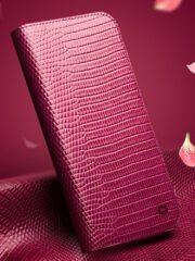 QIALINO For iPhone 16 Wallet Case Crocodile Texture Genuine Cow Leather Anti-Drop Phone Cover by The Case Factory