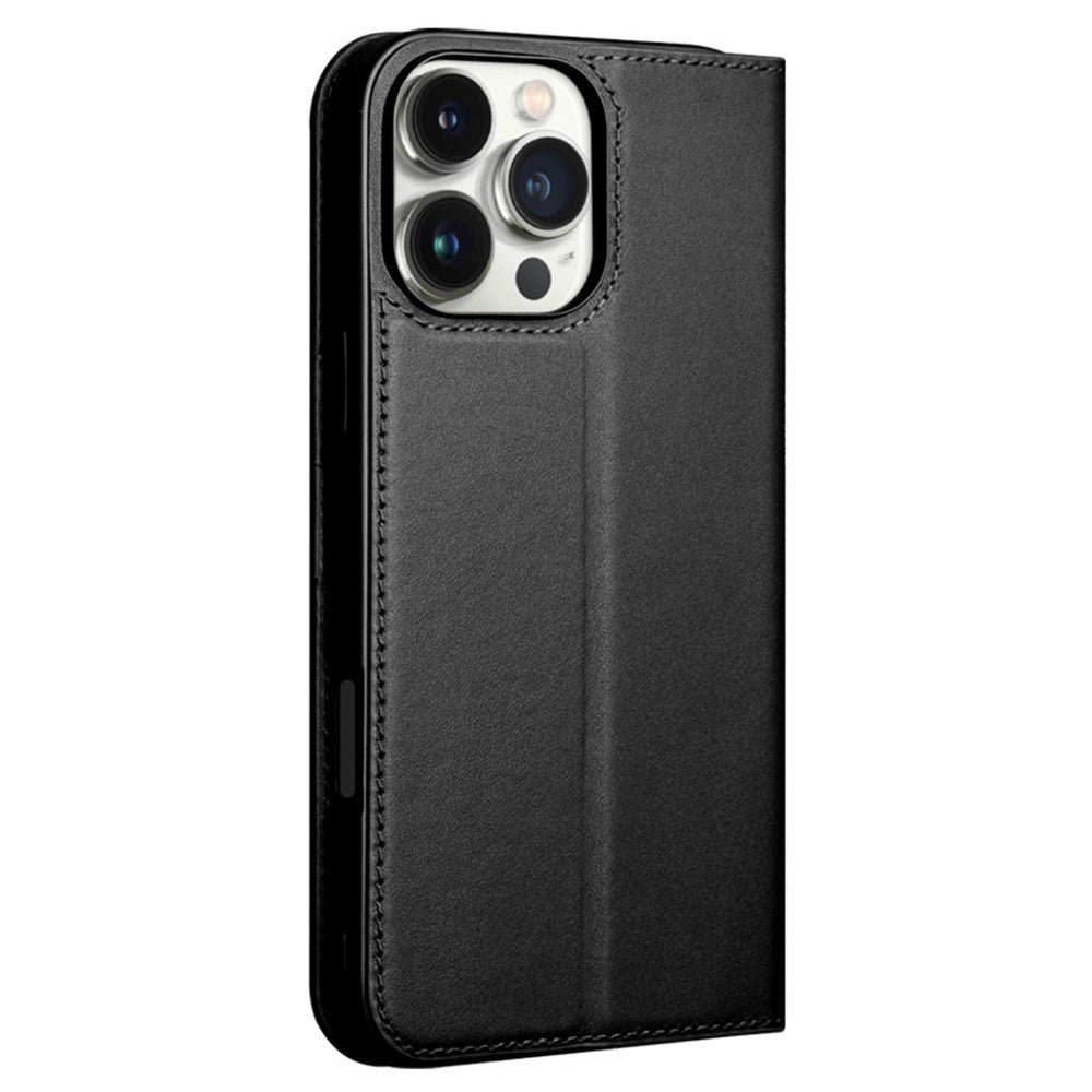 QIALINO For iPhone 16 Pro Max Stand Case Anti-Drop Genuine Cow Leather Wallet Phone Cover by The Case Factory