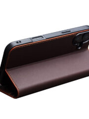 QIALINO For iPhone 16 Plus Case Anti-Drop Genuine Cow Leather Wallet Phone Cover by The Case Factory