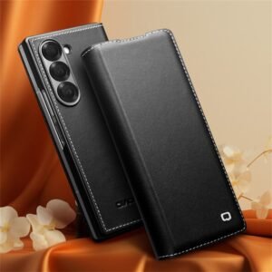 QIALINO For Samsung Galaxy Z Fold6 Case Genuine Leather Flip Phone Cover by The Case Factory