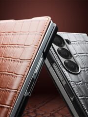 QIALINO For Samsung Galaxy Z Fold6 Case Crocodile Texture Genuine Leather Flip Phone Cover by The Case Factory