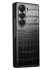 QIALINO For Samsung Galaxy Z Fold6 Case Crocodile Texture Genuine Leather Flip Phone Cover by The Case Factory