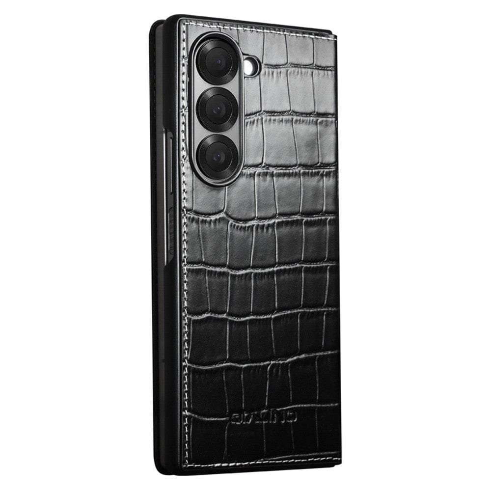 QIALINO For Samsung Galaxy Z Fold6 Case Crocodile Texture Genuine Leather Flip Phone Cover by The Case Factory