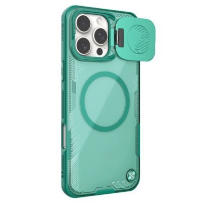 NILLKIN Iceblade CamProp Magnetic Series For iPhone 16 Pro Max Case Phone Cover Slide Lens Lid | Compatible with MagSafe Green iPhone 16 Pro Max by The Case Factory