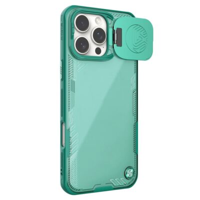 NILLKIN Iceblade CamProp for iPhone 16 Pro Max Case Phone Shell with Lens Cover Kickstand Green iPhone 16 Pro Max by The Case Factory