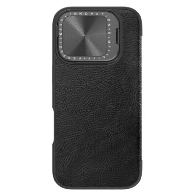 NILLKIN Qin Prop Series for iPhone 16 Pro Max Leather Case Lens Kickstand Phone Cover by The Case Factory