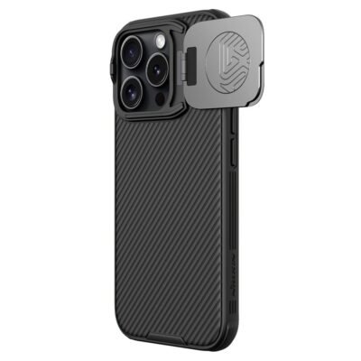 NILLKIN Camshield Prop Magnetic Series for iPhone 16 Pro Case Phone Cover with Camera Cover | Compatible with MagSafe Black iPhone 16 Pro by The Case Factory