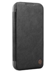 NILLKIN Qin Prop Series for iPhone 16 Leather Case Lens Kickstand Phone Cover by The Case Factory