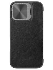 NILLKIN Qin Prop Series for iPhone 16 Leather Case Lens Kickstand Phone Cover by The Case Factory