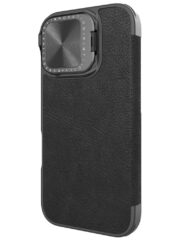 NILLKIN Qin Prop Series for iPhone 16 Leather Case Lens Kickstand Phone Cover by The Case Factory