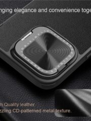 NILLKIN Qin Prop Series for iPhone 16 Leather Case Lens Kickstand Phone Cover by The Case Factory