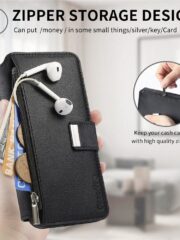 CASENEO For iPhone 16 Pro Case Magnetic Detachable Zipper Wallet Leather Flip Phone Cover by The Case Factory