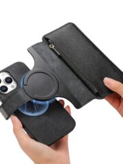 CASENEO For iPhone 16 Pro Case Magnetic Detachable Zipper Wallet Leather Flip Phone Cover by The Case Factory